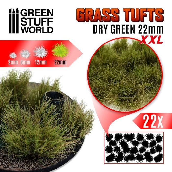 GSW - Grass Tufts Xxl - 22mm Self-Adhesive - Dry Green