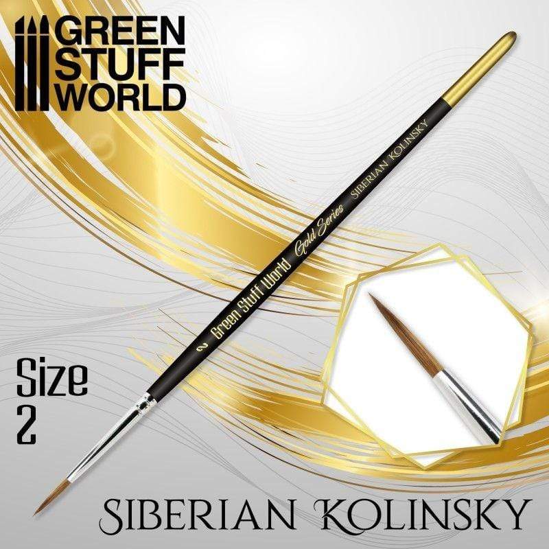 Greenstuff World Hobby GSW - Kolinsky Brush Size #2 - Gold Series