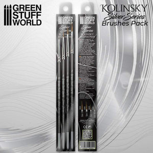 Greenstuff World Hobby GSW - Kolinsky Brushes - Silver Series Set of 4