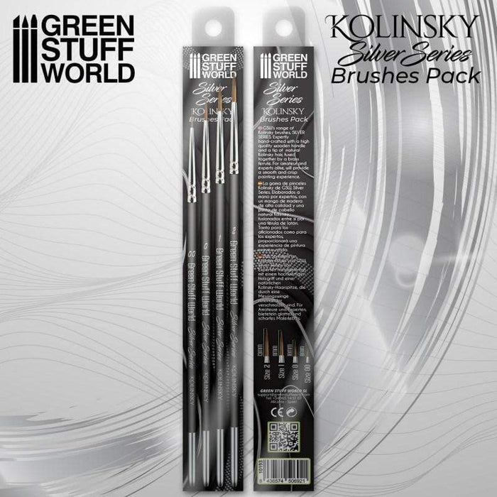 GSW - Kolinsky Brushes - Silver Series Set of 4