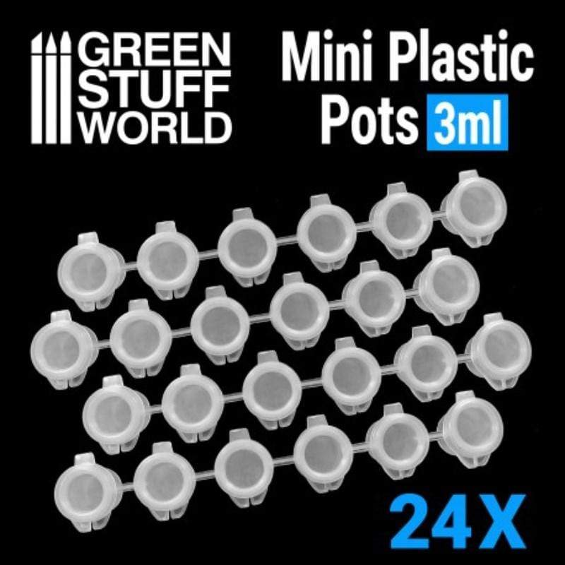 Greenstuff World Hobby GSW - Mini Plastic Mixing Pots 3ml (4x6 pots)