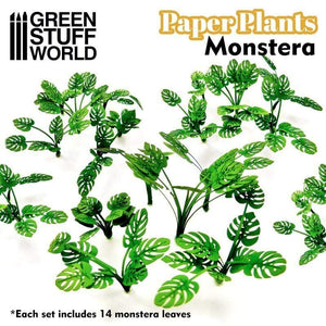 Greenstuff World Hobby GSW - Monstera Tropical Paper Plant Cutout (Unpainted)