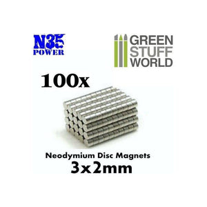 Greenstuff World Hobby GSW - Neodymium Magnets 3x2mm - 100pc