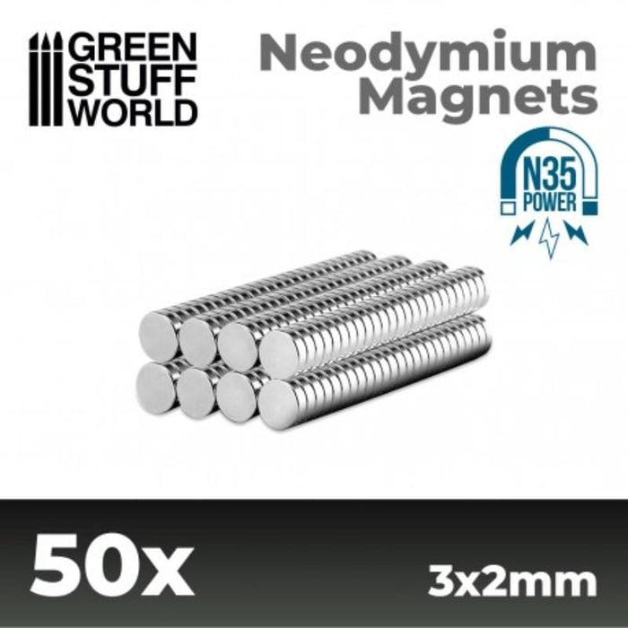 GSW - Neodymium Magnets 3x2mm - ( 50 Pack) (N35)
