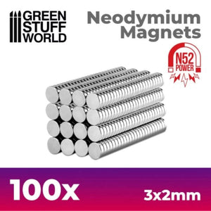 Greenstuff World Hobby GSW - Neodymium Magnets 3x2mm - (x100) (N52)