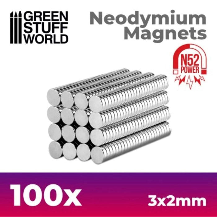 GSW - Neodymium Magnets 3x2mm - (x100) (N52)