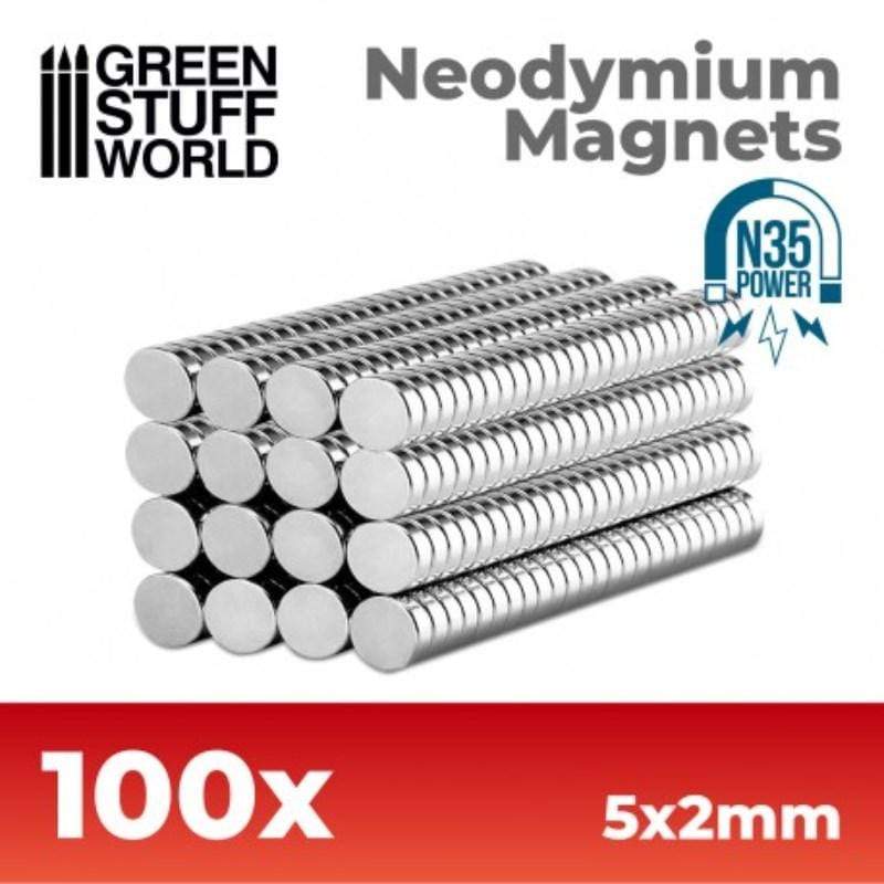Greenstuff World Hobby GSW - Neodymium Magnets 5x2mm - ( 100 Pack) (N35)