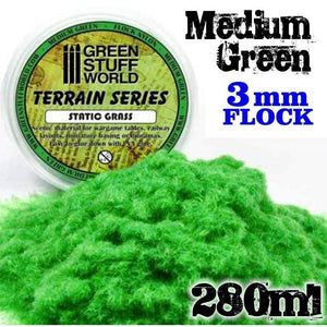 Greenstuff World Hobby GSW - Nylon Flock - Medium Green 3mm - 280ml