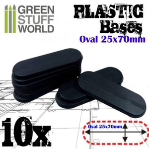 Greenstuff World Hobby GSW - Plastic Oval Pill Base 25x70mm - Pack of 10