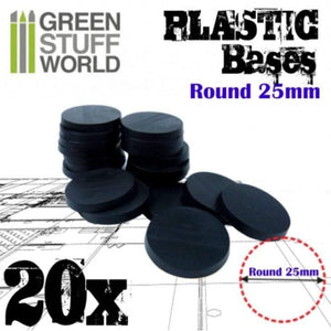 Greenstuff World Hobby GSW - Plastic Round Base 25mm - Pack of 20