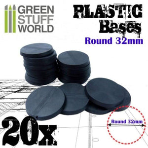 Greenstuff World Hobby GSW - Plastic Round Base 32mm - Pack of 20