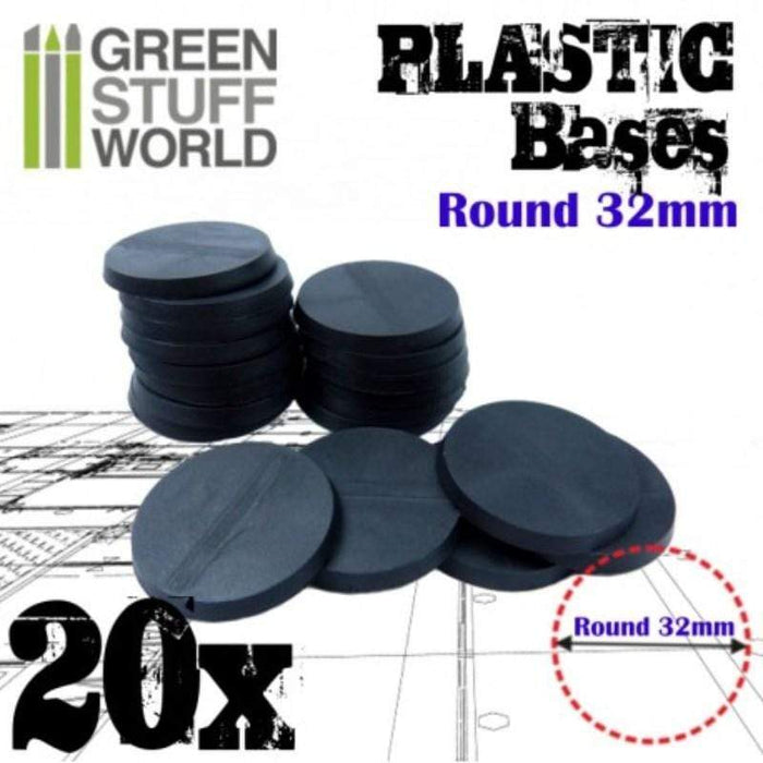 GSW - Plastic Round Base 32mm - Pack of 20