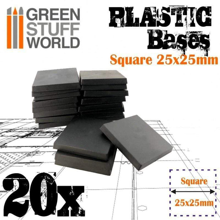 GSW - Plastic Square Base 25mm - Pack of 20