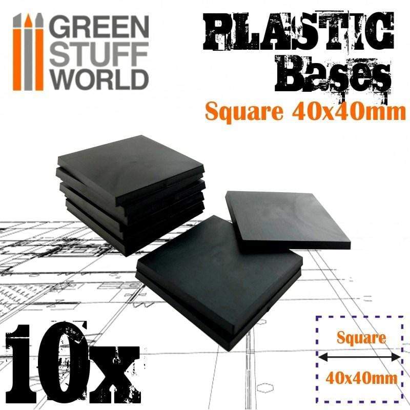 Greenstuff World Hobby GSW - Plastic Square Base 40mm - Pack of 10