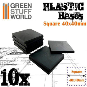 Greenstuff World Hobby GSW - Plastic Square Base 40mm - Pack of 10