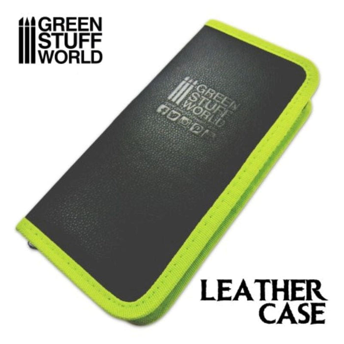GSW - Premium Leather Tool case - BLACK with green border and logo