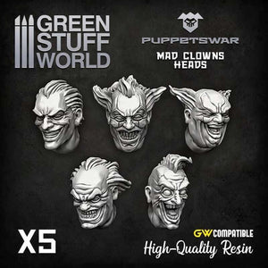Greenstuff World Hobby GSW - Puppets War - Mad Clowns Heads