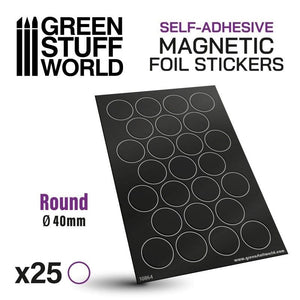 Greenstuff World Hobby GSW - Round Magnetic Sheet Self-Adhesive - 40mm
