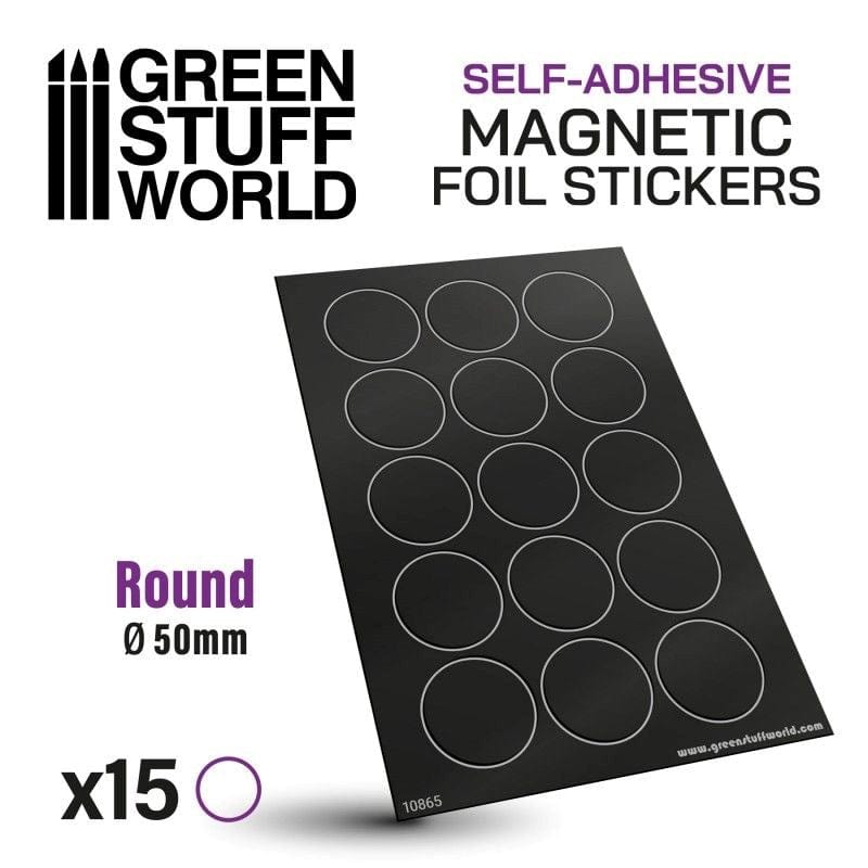 Greenstuff World Hobby GSW - Round Magnetic Sheet Self-Adhesive - 50mm