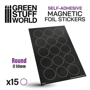 Greenstuff World Hobby GSW - Round Magnetic Sheet Self-Adhesive - 50mm