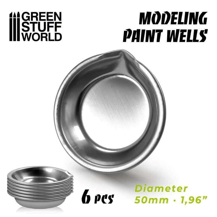GSW - Stainless Steel Modeling Paint Wells (x6)