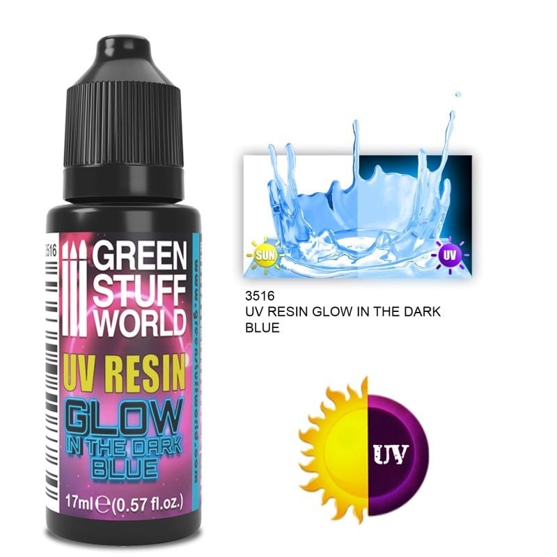 Greenstuff World Hobby GSW - Uv Resin - Blue - Glow In The Dark (17ml)