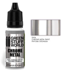 Greenstuff World Hobby INACTIVE FLAMABLE - GSW - Chrome True Metal Paint 17ml (Alcohol Based)
