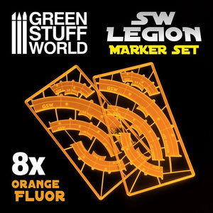 Greenstuff World Miniatures GSW - SW Legion Arc-Shaped LoF Markers - Orange Fluor