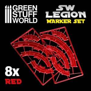 Greenstuff World Miniatures GSW - SW Legion Arc-Shaped LoF Markers - Red