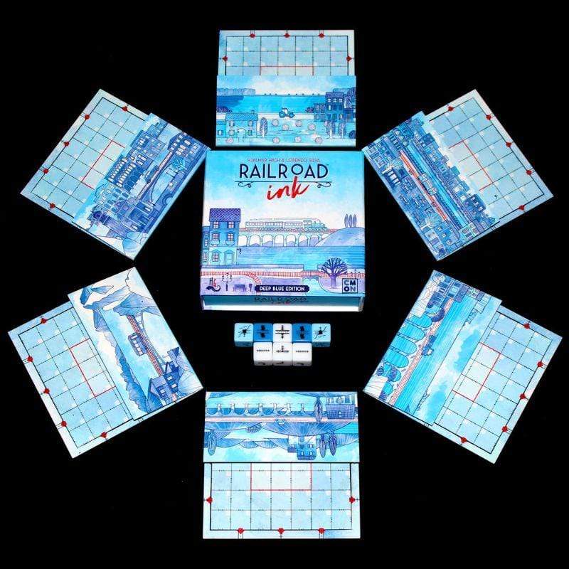 Gumnut Board & Card Games Railroad Ink Deep Blue Edition