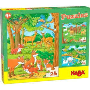 HABA Jigsaws Puzzles - Animal Families (3x24pc) Haba