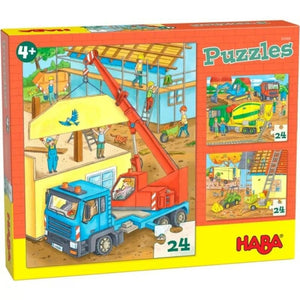 HABA Jigsaws Puzzles - At the Construction Site (3x24pc) Haba