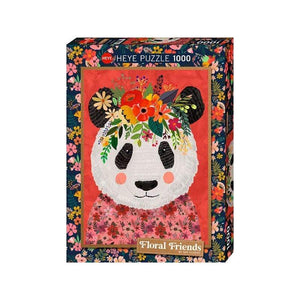 Heye Jigsaws Floral Friends - Cuddly Panda (1000pc) Heye
