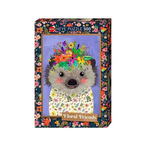 Heye Jigsaws Floral Friends - Hedgehog (500pc) Heye