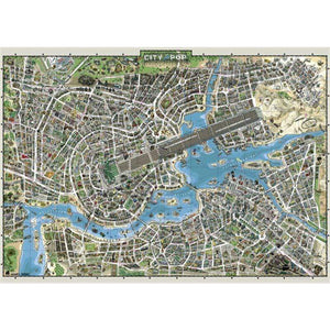 Heye Jigsaws Map Art - City of Pop (2000pc) Heye