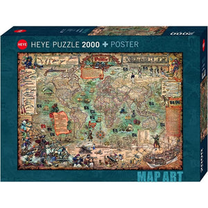 Heye Jigsaws Map Art - Pirate World (2000pc) Heye