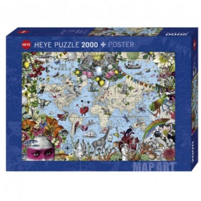 Map Art - Quirky World (2000pc) Heye