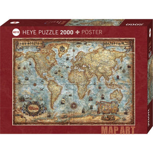 Heye Jigsaws Map Art - The World (2000pc) Heye