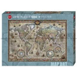 Heye Jigsaws Retro World - Map Art (1000pc) Heye