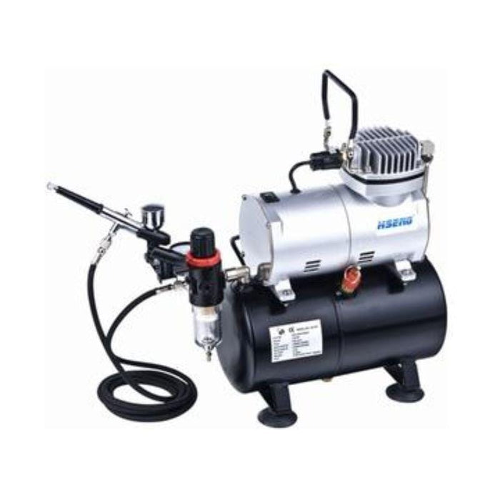 Hobby Tools - Hseng Air Compressor with Holding Tank (Includes Hose & HS-80 Airbrush)