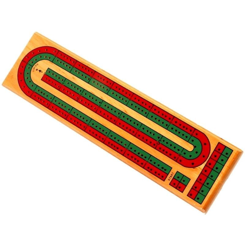 John Hansen Co Classic Games 2 Track Cribbage Board - Coloured