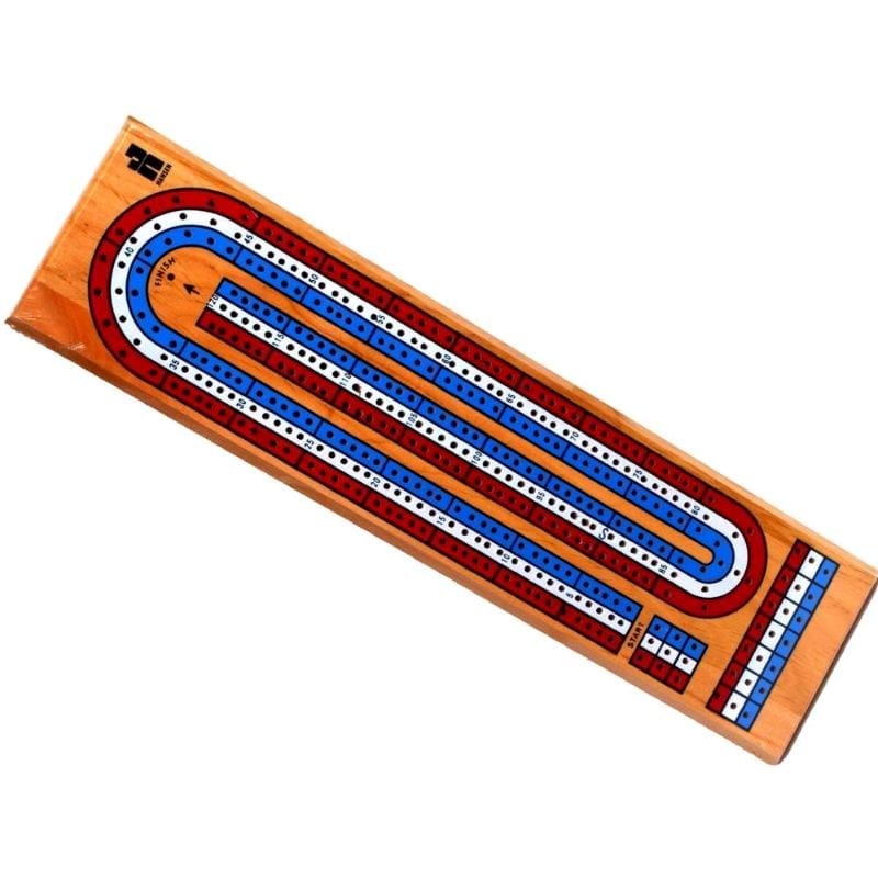 John Hansen Co Classic Games 3 Track Cribbage Board - Coloured