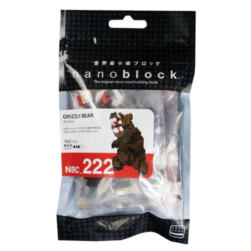Kawada Construction Puzzles Nanoblock - Grizzly Bear (Bagged)