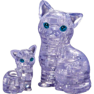Kinato Construction Puzzles Crystal Puzzle - Clear Cat & Kitten (49pc)