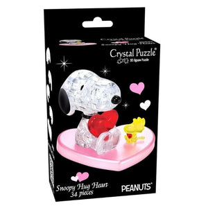Kinato Construction Puzzles Crystal Puzzle - Snoopy Hug Heart (34pc)