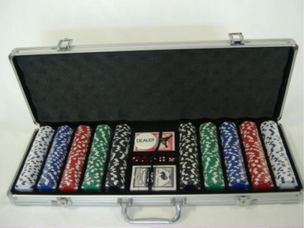 Landmark Concepts Playing Cards Poker Chips - 500 Blank in Silver Case 11.5gm