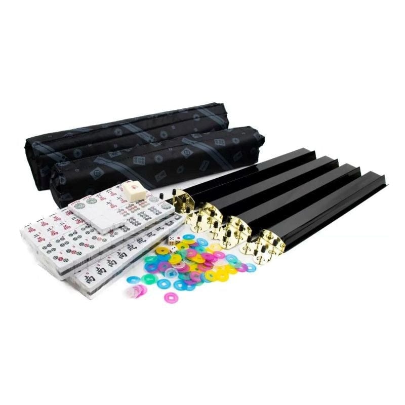 Letâs Play Games Classic Games LPG Mahjong Case - American Set w/ Black Tiles and Racks