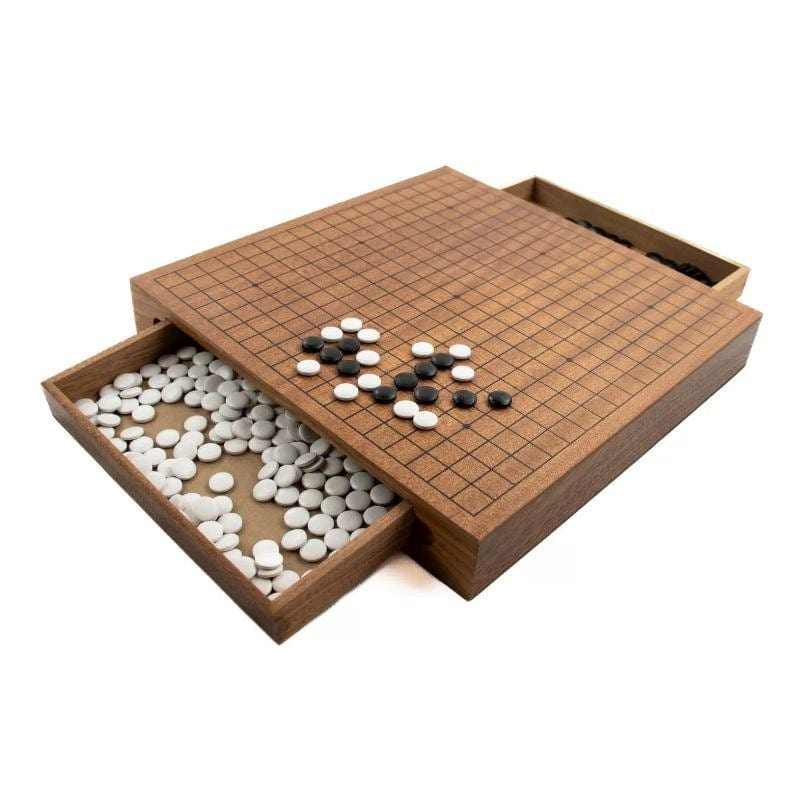 Letâs Play Games Classic Games LPG Wooden Weiqi / Go Set - 30 cm Board with Drawers