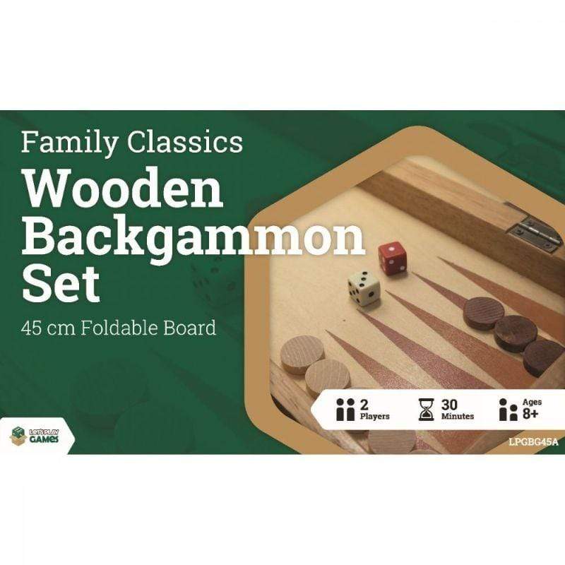Letâs Play Games Classic Games Wooden Folding Backgammon Case 45cm (LPG)
