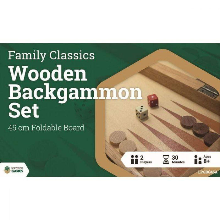 Wooden Folding Backgammon Case 45cm (LPG)